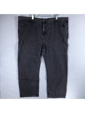 Manfinity Jeans Size 5XL Baggy Stretch Classic Fit High Rise Black Dark Wash